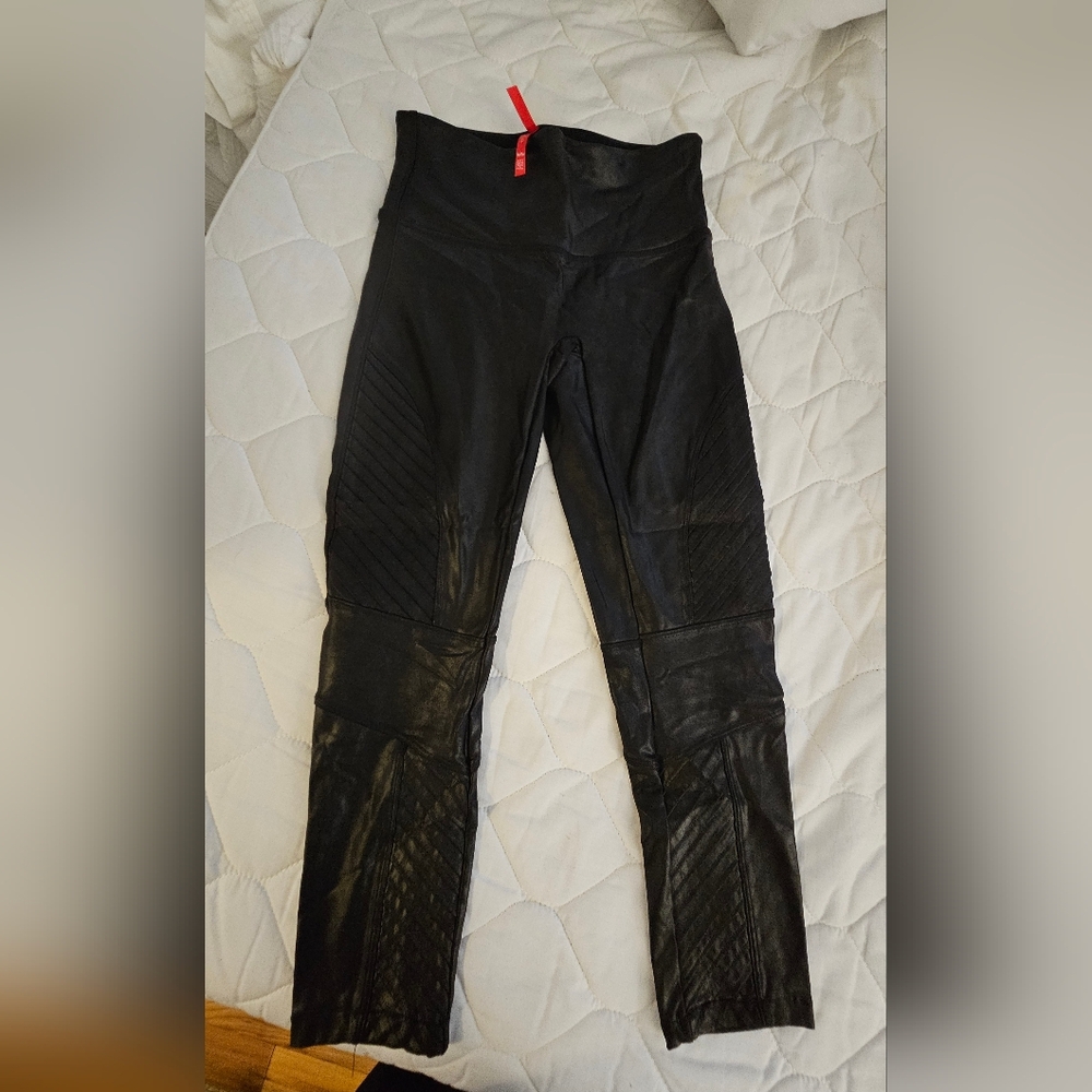 Spanx Moto Faux Leather Leggings